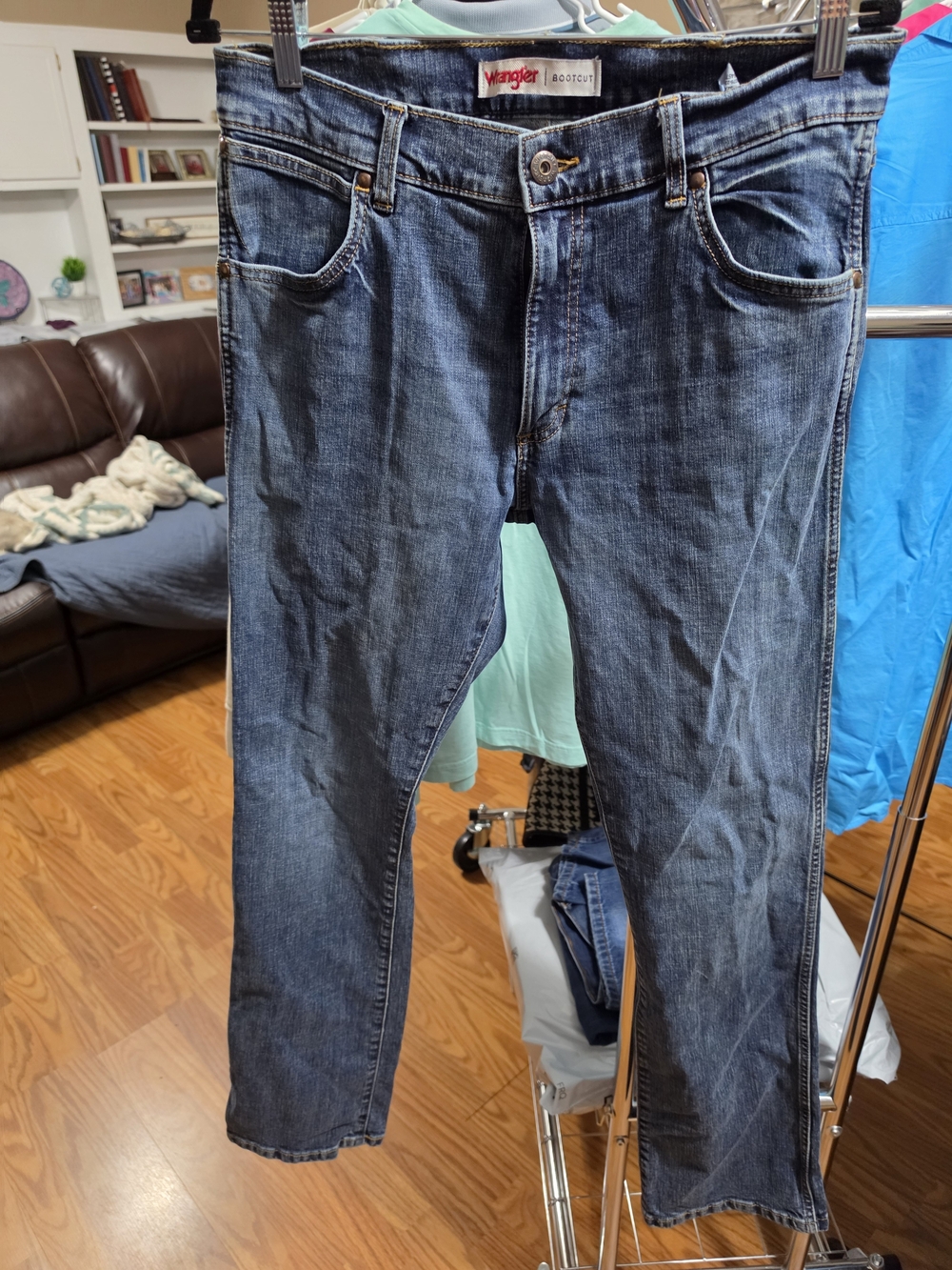 Wrangler Men's Dark Blue Bootcut Jeans